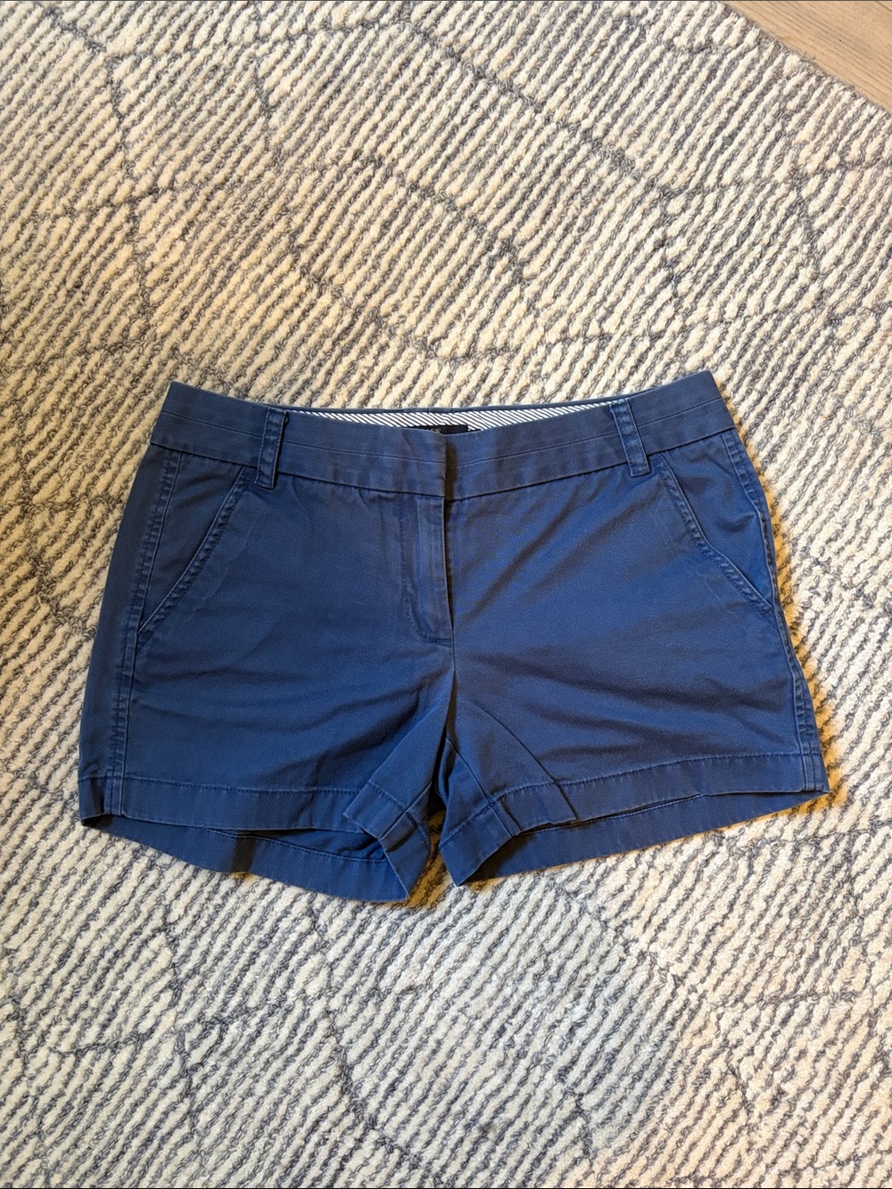 J. Crew Navy Cotton-Blend Midrise Jean Shorts